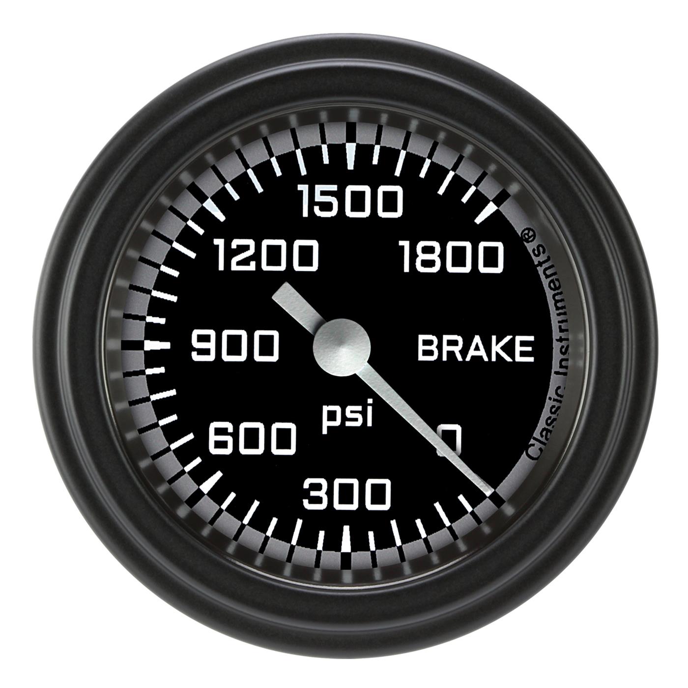 Classic Instruments AX167GBLF AutoCross Gray 2 1/8" Brake Pressure Gauge