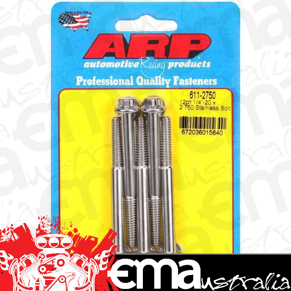 ARP 611-2750 1/4-20 X 2.750 12PT SS Bolts