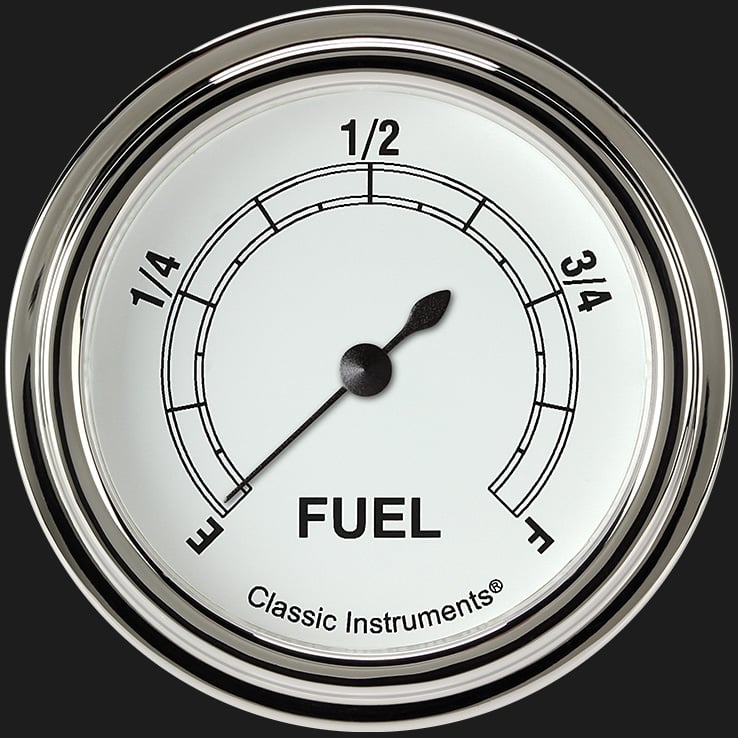 Classic Instruments CW309SLF Classic White 2 5/8" Fuel Gauge