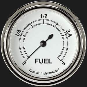 Classic Instruments CW309SLF Classic White 2 5/8" Fuel Gauge