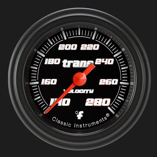 Classic Instruments VS127BBLF Velocity Black - Transmission Temp Gauge Full Sweep 2-1/8"