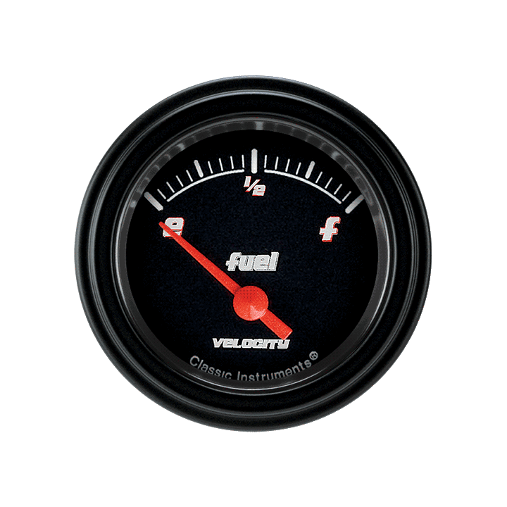 Classic Instruments VS11BBLF Velocity Black - Fuel Gauge 75-10 OHM 2-1/8"