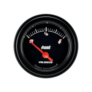 Classic Instruments VS11BBLF Velocity Black - Fuel Gauge 75-10 OHM 2-1/8"