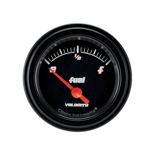 Classic Instruments VS14BBLF Velocity Black - Fuel Gauge 0-30 OHM 2-1/8"