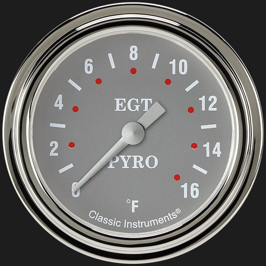 Classic Instruments SG398SLF Silver Gray 2 5/8" Exhaust Gas Temp. Gauge