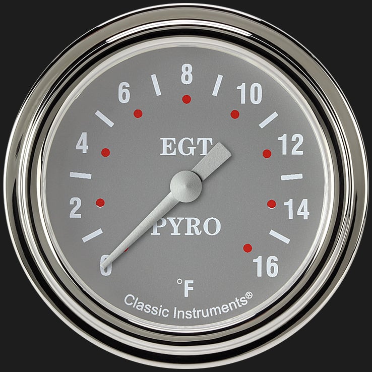 Classic Instruments SG398SLF Silver Gray 2 5/8" Exhaust Gas Temp. Gauge