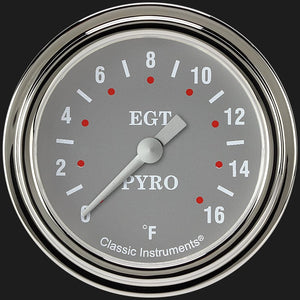 Classic Instruments SG398SLF Silver Gray 2 5/8" Exhaust Gas Temp. Gauge