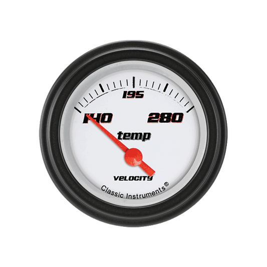 Classic Instruments VS26WBLF Velocity White - Water Temp Gauge 2-1/6"