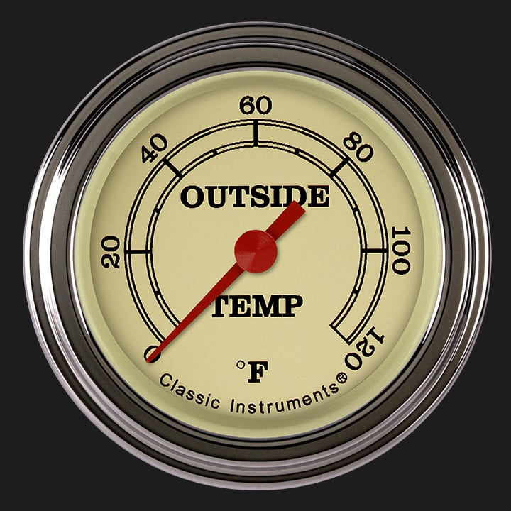 Classic Instruments VT199SLF Vintage 2 1/8" Outside Air Temp. Gauge