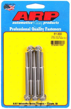 ARP 611-3000 1/4-20 X 3.000 12PT SS Bolts