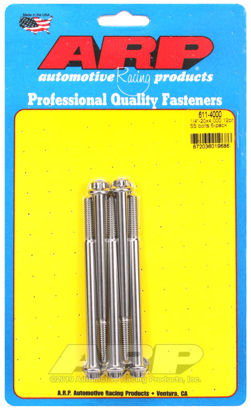 ARP 611-4000 1/4-20 X 4.000 12PT SS Bolts