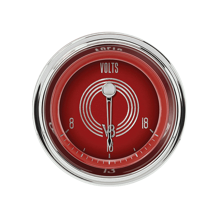 Classic Instruments V8RS30SHC V8 Red Steelie - Volt Gauge 2-1/8"