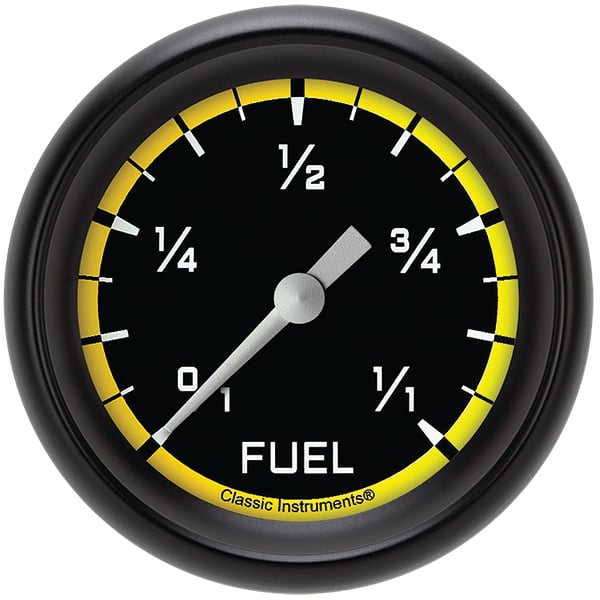 Classic Instruments AX309YBPF Autocross Yellow 2 5/8" Fuel Gauge