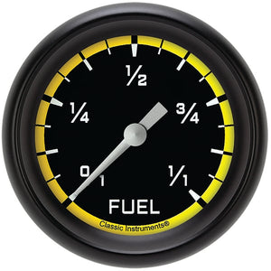 Classic Instruments AX309YBPF Autocross Yellow 2 5/8" Fuel Gauge