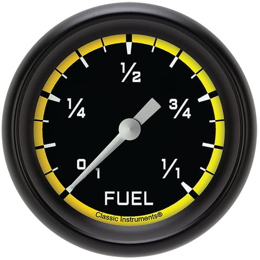 Classic Instruments AX309YBPF Autocross Yellow 2 5/8" Fuel Gauge