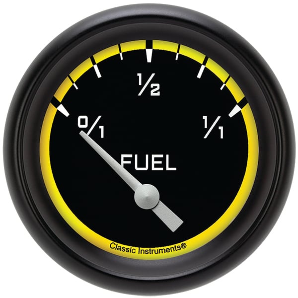 Classic Instruments AX211YBLF Autocross Yellow w/ Black Bezel 2 5/8" Fuel 75