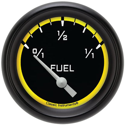 Classic Instruments AX209YBLF Autocross Yellow w/ Black Bezel 2 5/8" Fuel 24
