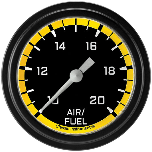 Classic Instruments AX394YBLF Autocross Yellow 2 5/8" Air Fuel Ratio Gauge
