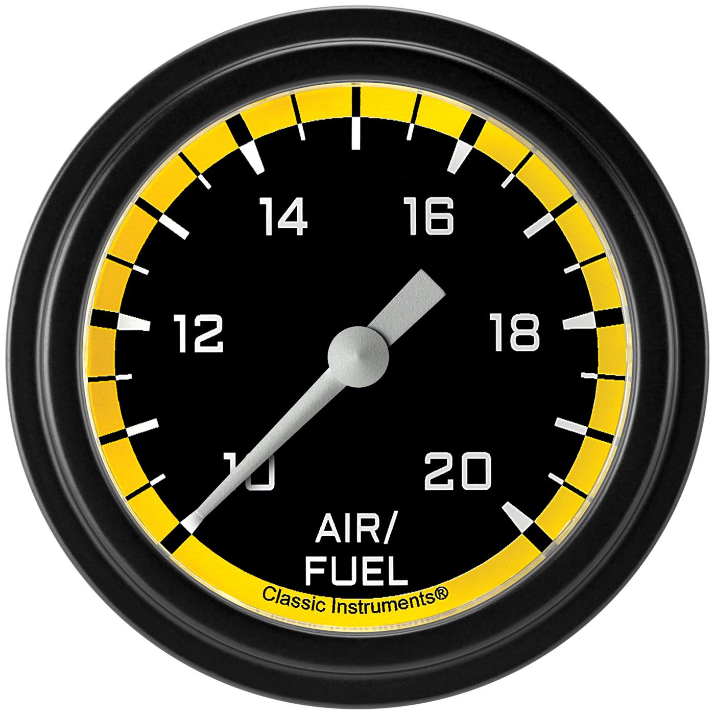 Classic Instruments AX394YBPF Autocross Yellow 2 5/8" Air Fuel Ratio Gauge