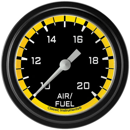 Classic Instruments AX394YBPF Autocross Yellow 2 5/8" Air Fuel Ratio Gauge