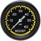 Classic Instruments AX343YBPF Autocross Yellow 2 5/8" Boost Gauge, 60 psi