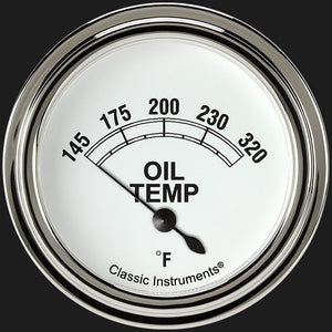Classic Instruments CW228SLF Classic White 2 5/8" Oil Temperature Gauge