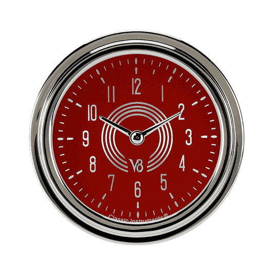 Classic Instruments V8RS92SLC V8 Red Steelie 2 5/8" Clock