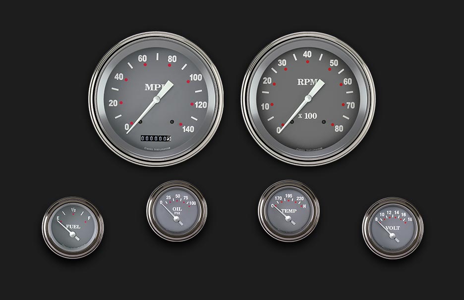 Classic Instruments SG51SLF SG 4 - 5/8" Speedo & Tach, 2-1/8" Fuel, Oil,