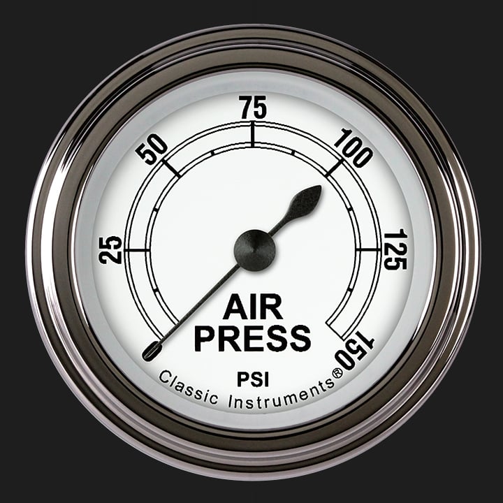 Classic Instruments CW118SLF Classic White - Air Pressure Gauge Full Sweep 2-1/8"