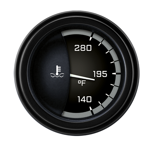 Classic Instruments AX26GBLF Autocross Grey - Water Temp Gauge 2-1/6"
