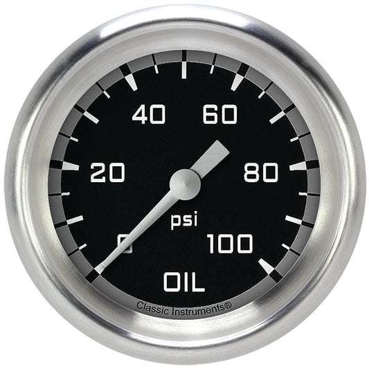 Classic Instruments AX381GAPF Autocross Gray 2 5/8" Oil Pressure Gauge