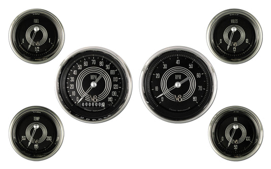 Classic Instruments V8SR01SHC V8 Speedster - 6 Gauge Set - 3 ?? Speedo and Tach,