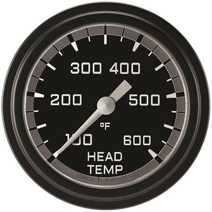 Classic Instruments AX397GBLF Autocross Gray 2 5/8" Cylinder Head Temp. Gauge