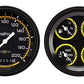 Classic Instruments AX02YBLF Autocross Yellow - 2 Gauge Set 3-3/8" Speedo & 3-3/8" Quad