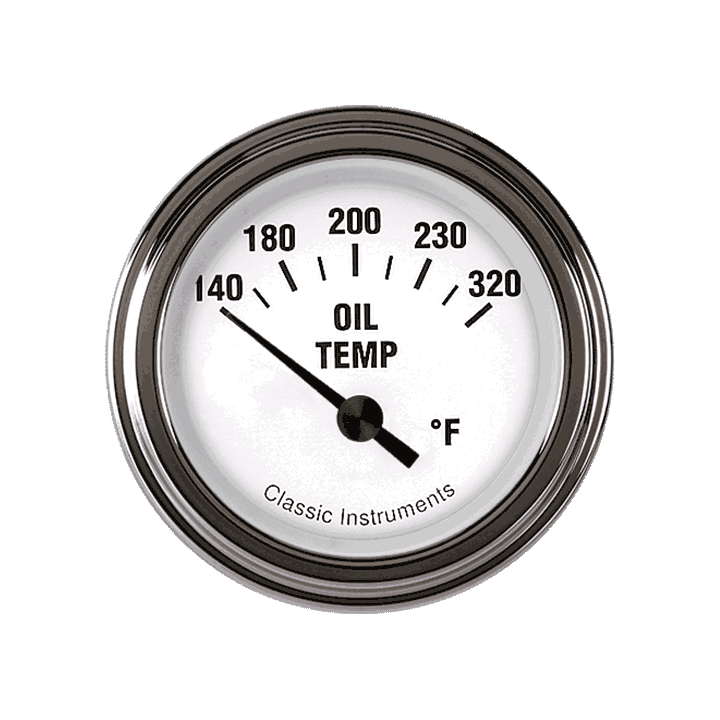Classic Instruments WH28SLF White Hot - Oil Temp Gauge 2-1/6"