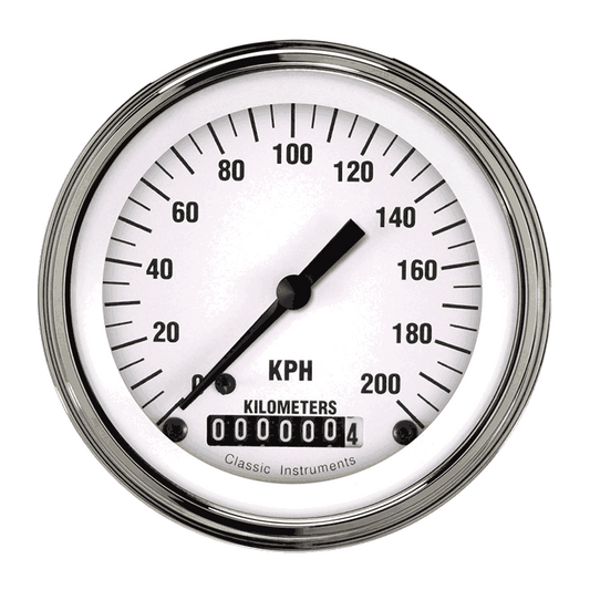 Classic Instruments WH59SLF White Hot - Speedometer Gauge 3-3/8" (stock KPH)