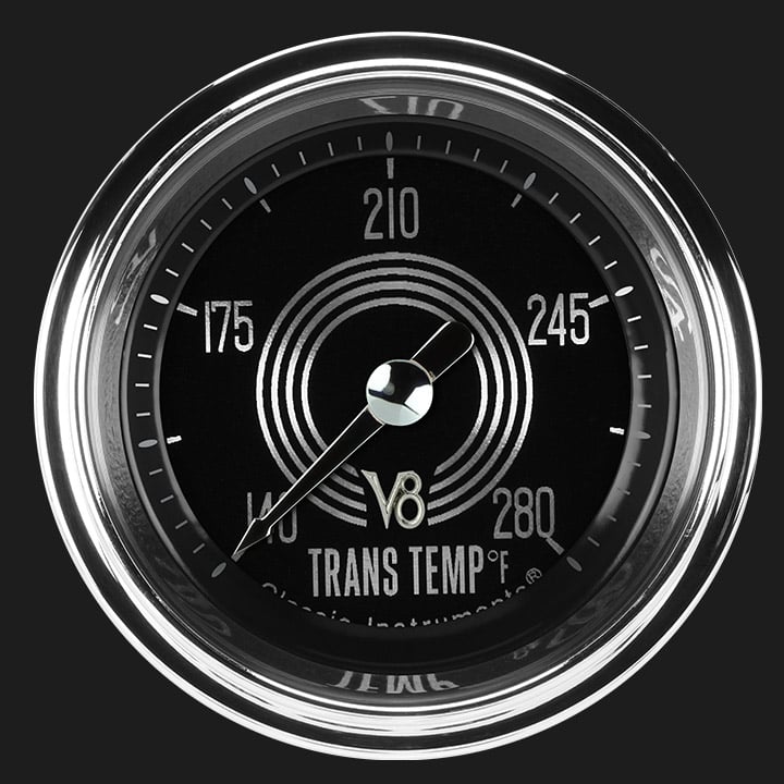 Classic Instruments V8SR127SHC V8 Speedster 2-1/8" Full Sweep Trans Temp