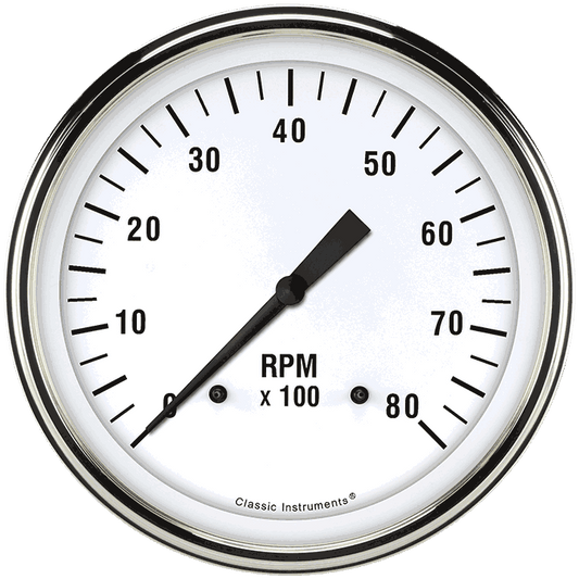 Classic Instruments WH71SLF White Hot - Tachometer 8K RPM 4-5/8"
