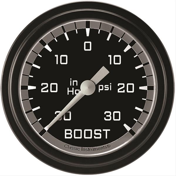 Classic Instruments AX341GBLF Autocross Gray 2 5/8" Boost/Vac Gauge