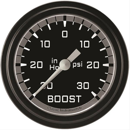 Classic Instruments AX341GBLF Autocross Gray 2 5/8" Boost/Vac Gauge