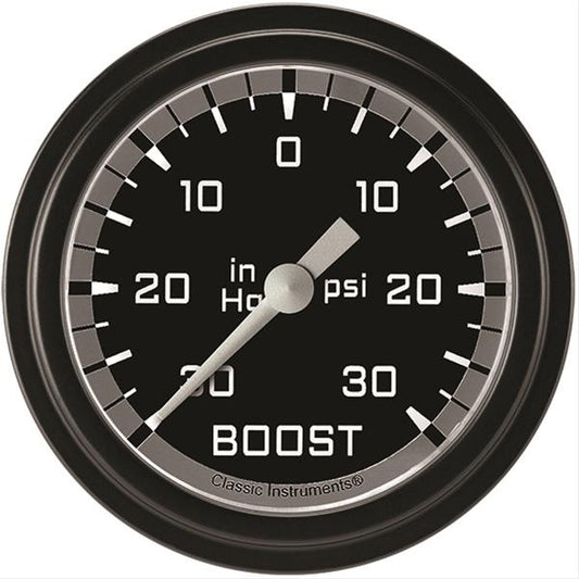 Classic Instruments AX341GBLF Autocross Gray 2 5/8" Boost/Vac Gauge