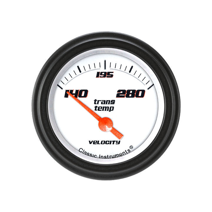 Classic Instruments VS27WBLF Velocity White - Transmission Temp Gauge 2-1/6"