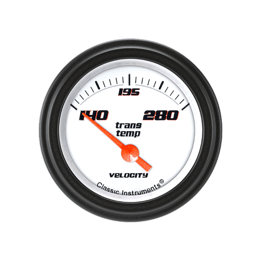 Classic Instruments VS27WBLF Velocity White - Transmission Temp Gauge 2-1/6"