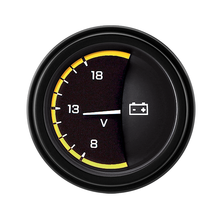 Classic Instruments AX30YBLF Autocross Yellow - Volt Gauge 2-1/8"