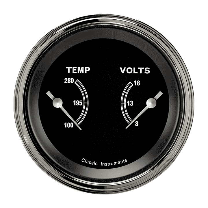 Classic Instruments TR74SLF Traditional - Dual Gauge 3-3/8" Temp & Volt