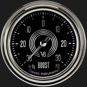 Classic Instruments V8SR341SLC V8 Speedster 2 5/8" Boost/Vac Gauge