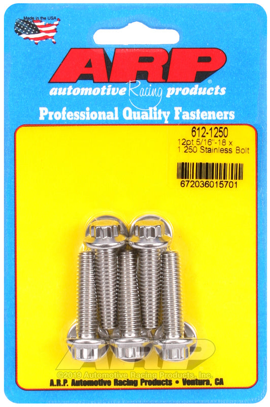 ARP 612-1250 5/16-18 X 1.250 12PT SS Bolts