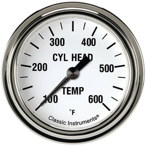 Classic Instruments WH397SLF White Hot 2 5/8" Cylinder Head Temp. Gauge