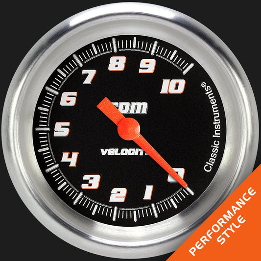 Classic Instruments VS383BAPF Velocity Black 2 5/8" Tachometer