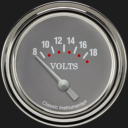 Classic Instruments SG230SLF Silver Gray 2 5/8" Volt Gauge